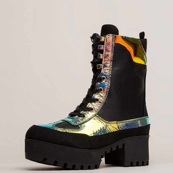 Mermaid Lace Up Platform Heel Ankle Booties Boot - Picture 2 of 4